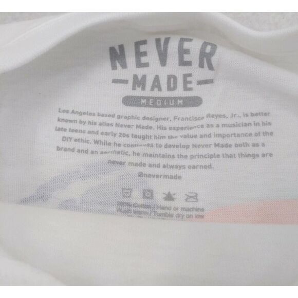 UO Nevermade Two Face T-Shirt White Size Medium NWOT - Picture 4 of 6